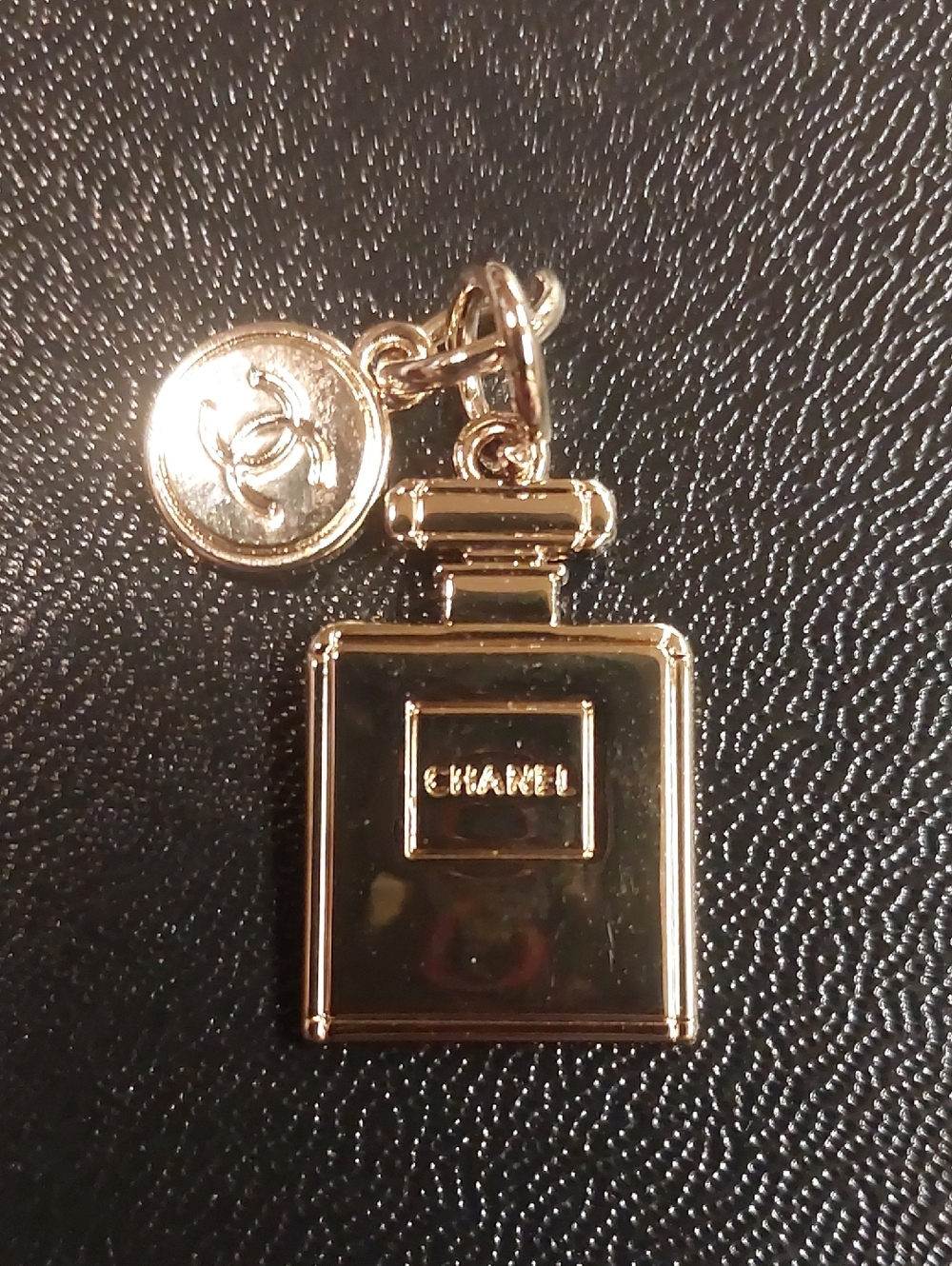CC Gold Perfume Bottle Charm Pendant